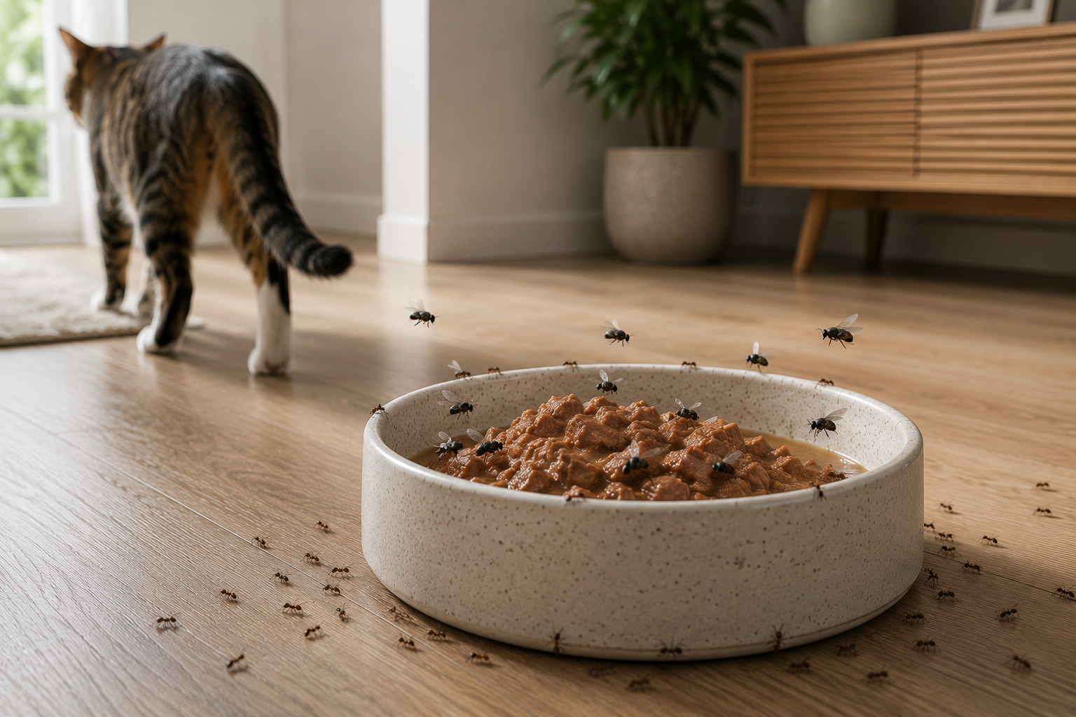 Pourquoi laisser la nourriture de son animal à l'air libre peut devenir un problème ?